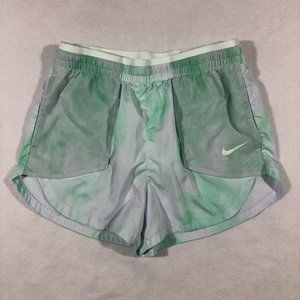Nike Womens Small Tie Dye Tempo Luxe Icon Clash Shorts Active Green #CZ9638-342